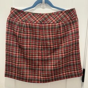 Loft Women’s Mini Skirt Plaid Wool Blend Size 6 Lined